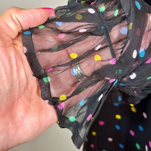 NWOT Essentiel Antwerp Black Multicolored Polka Dots Maxi Dress Size 2 Women's - Picture 3 of 10